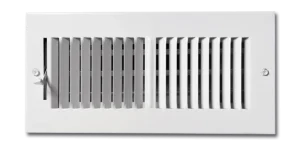 Transparent background with floor vent in the foreground.