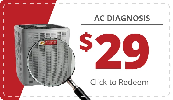 image of a coupon for $29 AC diagnosis service. click to redeem