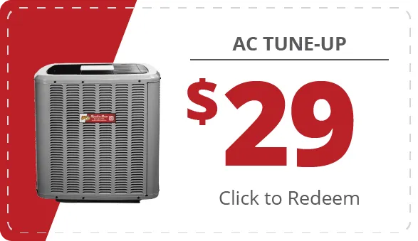 image of a coupon for $29 AC tune up service. click to redeem