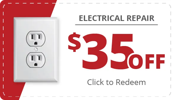 image of a coupon for $35 off for any electrical repair. click to redeem